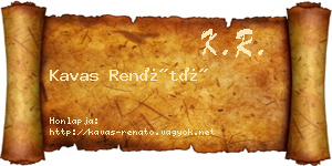 Kavas Renátó névjegykártya